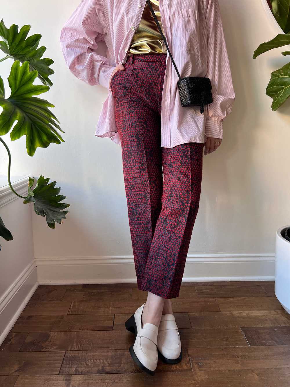 Red Jacquard Pants by Kenzo - image 1