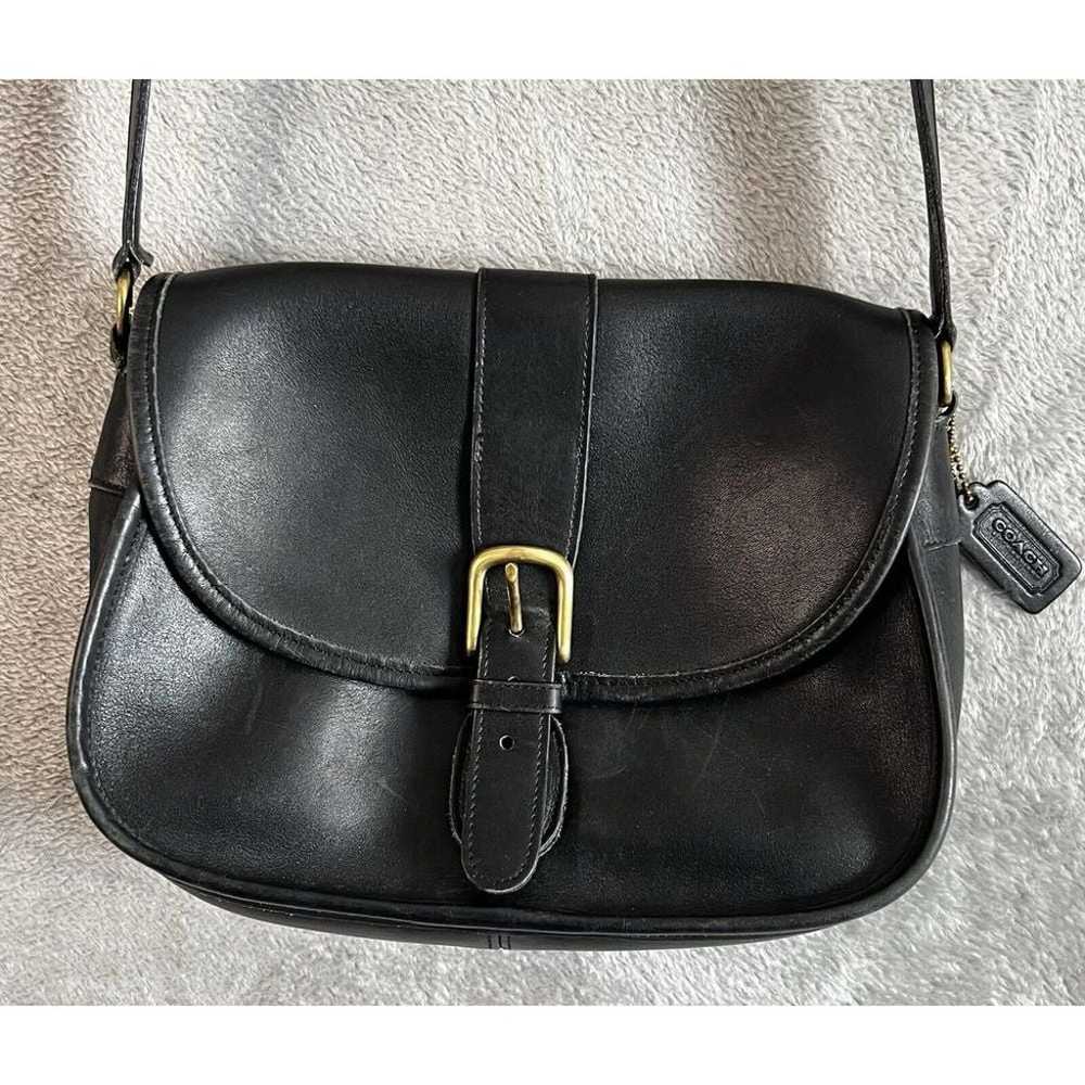 Vintage Coach Chelsea Bag Black Leather Snap Clos… - image 1