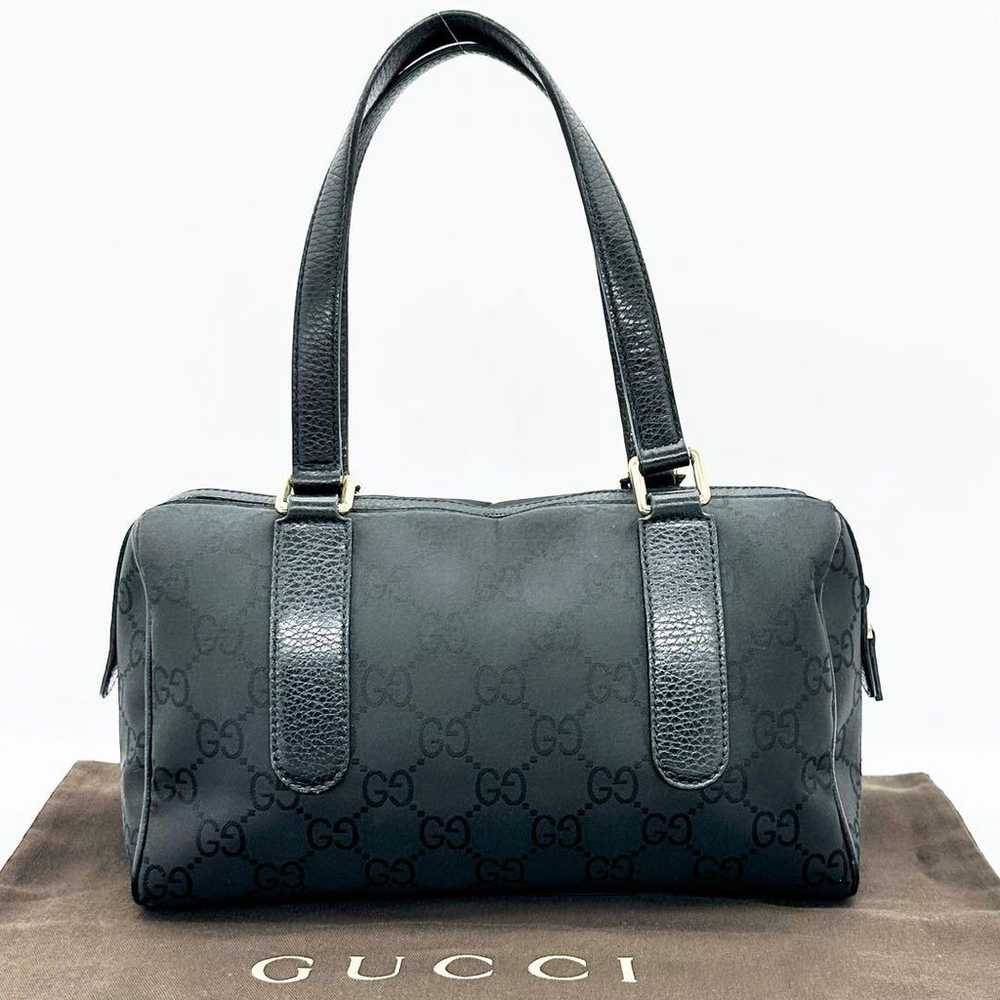 GUCCI handbag shoulder bag GG black leather. - image 1