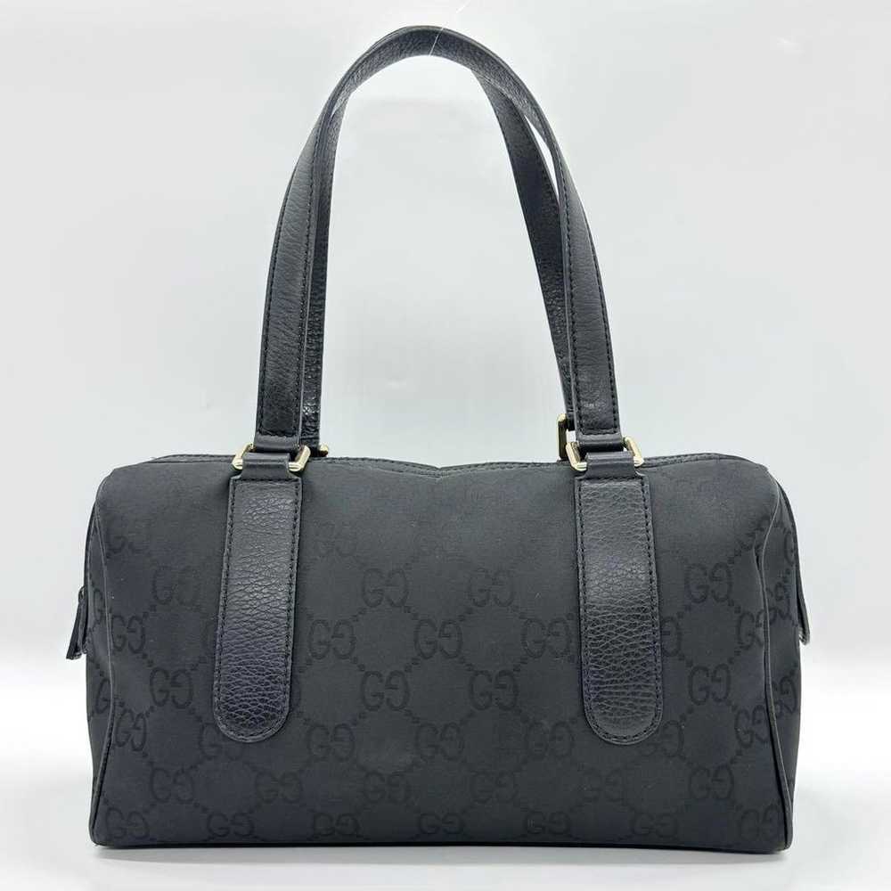 GUCCI handbag shoulder bag GG black leather. - image 3