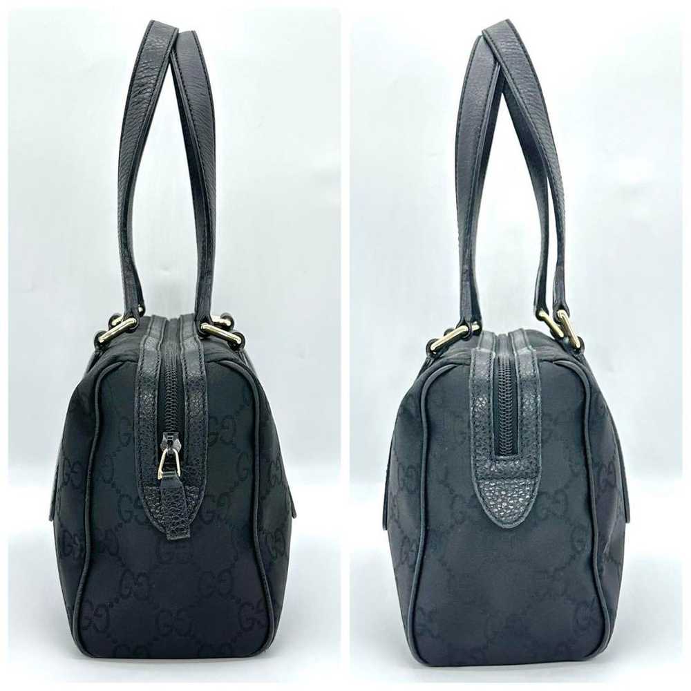 GUCCI handbag shoulder bag GG black leather. - image 6