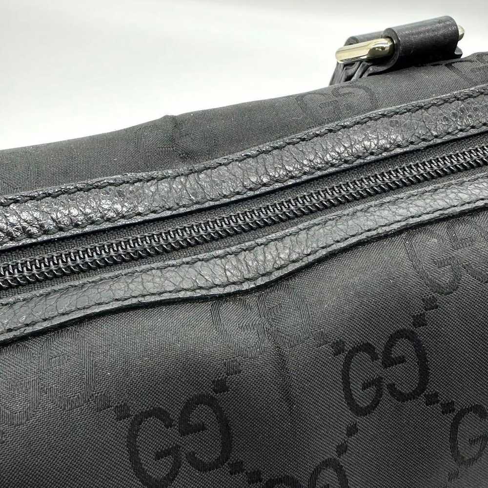 GUCCI handbag shoulder bag GG black leather. - image 9