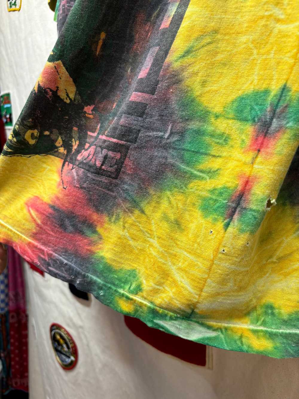 Vintage Bob Marley Rasta Tie Dye Joint Big Face T… - image 3