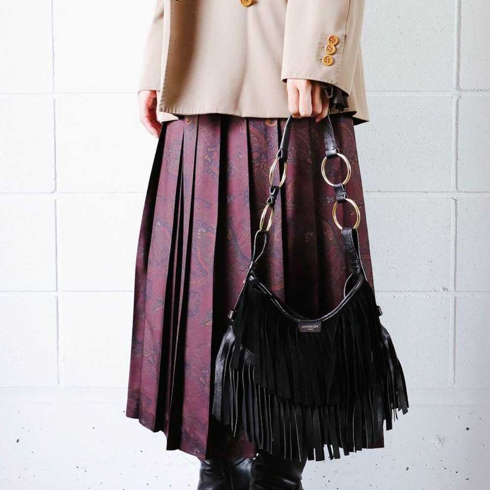 Yves Saint Laurent suede fringe bag from the Y2K … - image 3