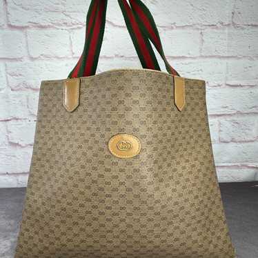 Authentic Gucci Vintage Micro Monogram Web Sherry… - image 1