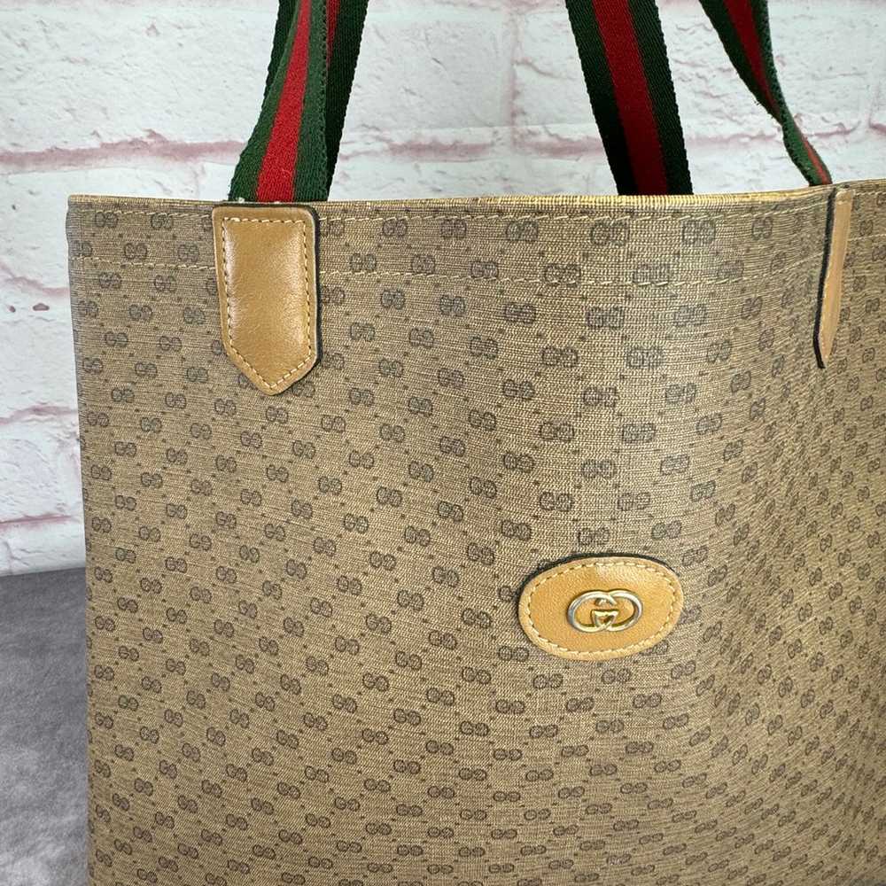 Authentic Gucci Vintage Micro Monogram Web Sherry… - image 2