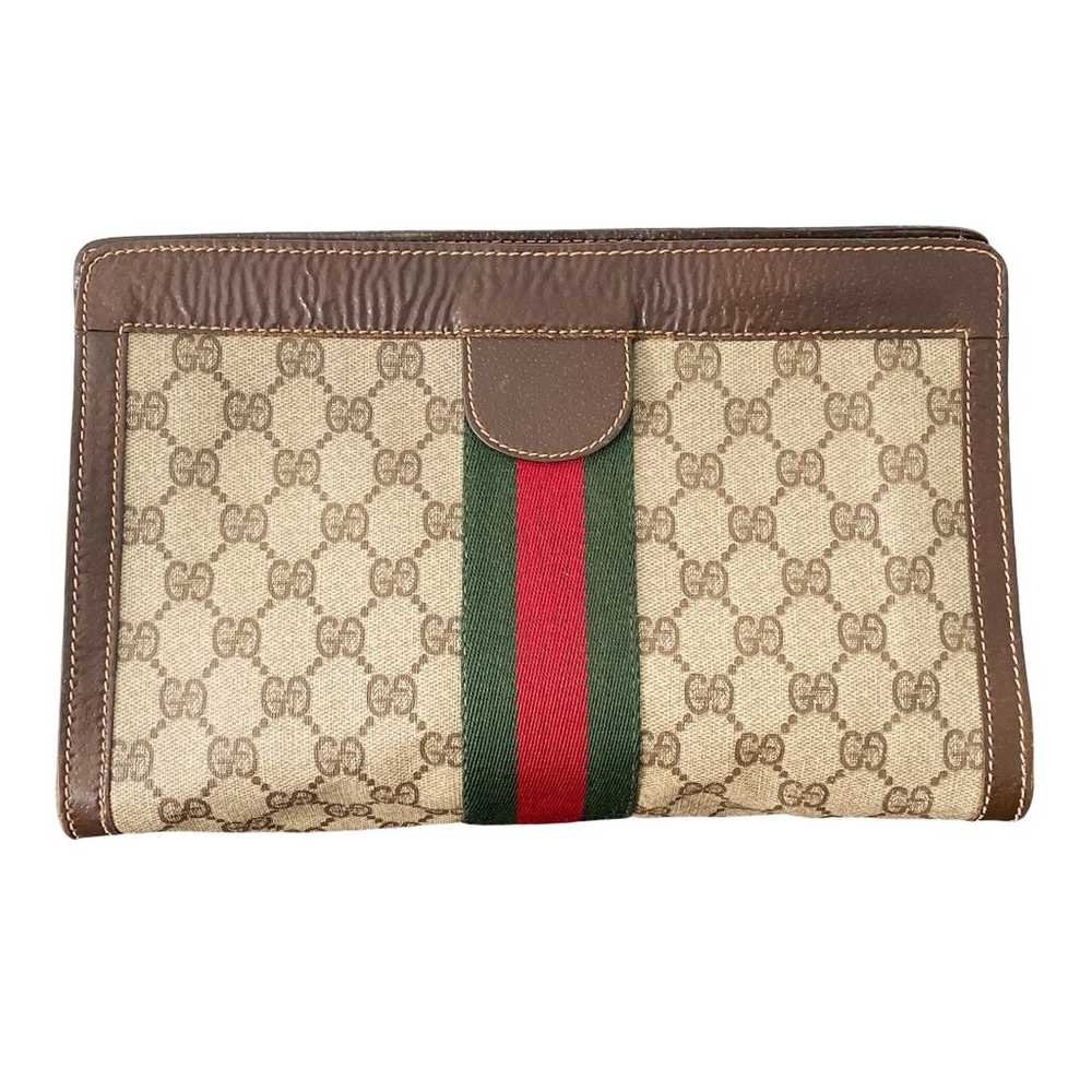 Gucci brown monogram canvas and leather Italian s… - image 2