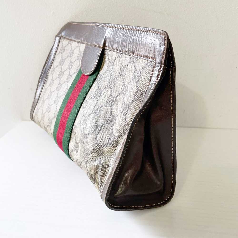 Gucci brown monogram canvas and leather Italian s… - image 3