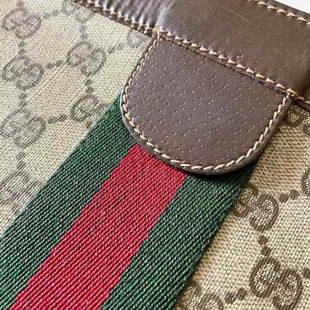 Gucci brown monogram canvas and leather Italian s… - image 4