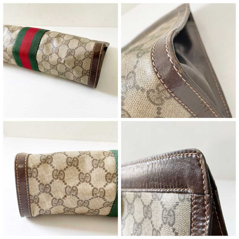 Gucci brown monogram canvas and leather Italian s… - image 5