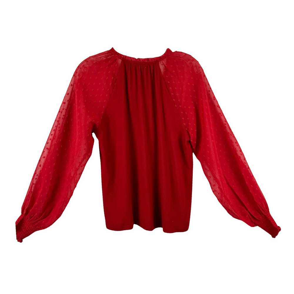 Design History Textured Sheer Long Sleeve Top - image 4