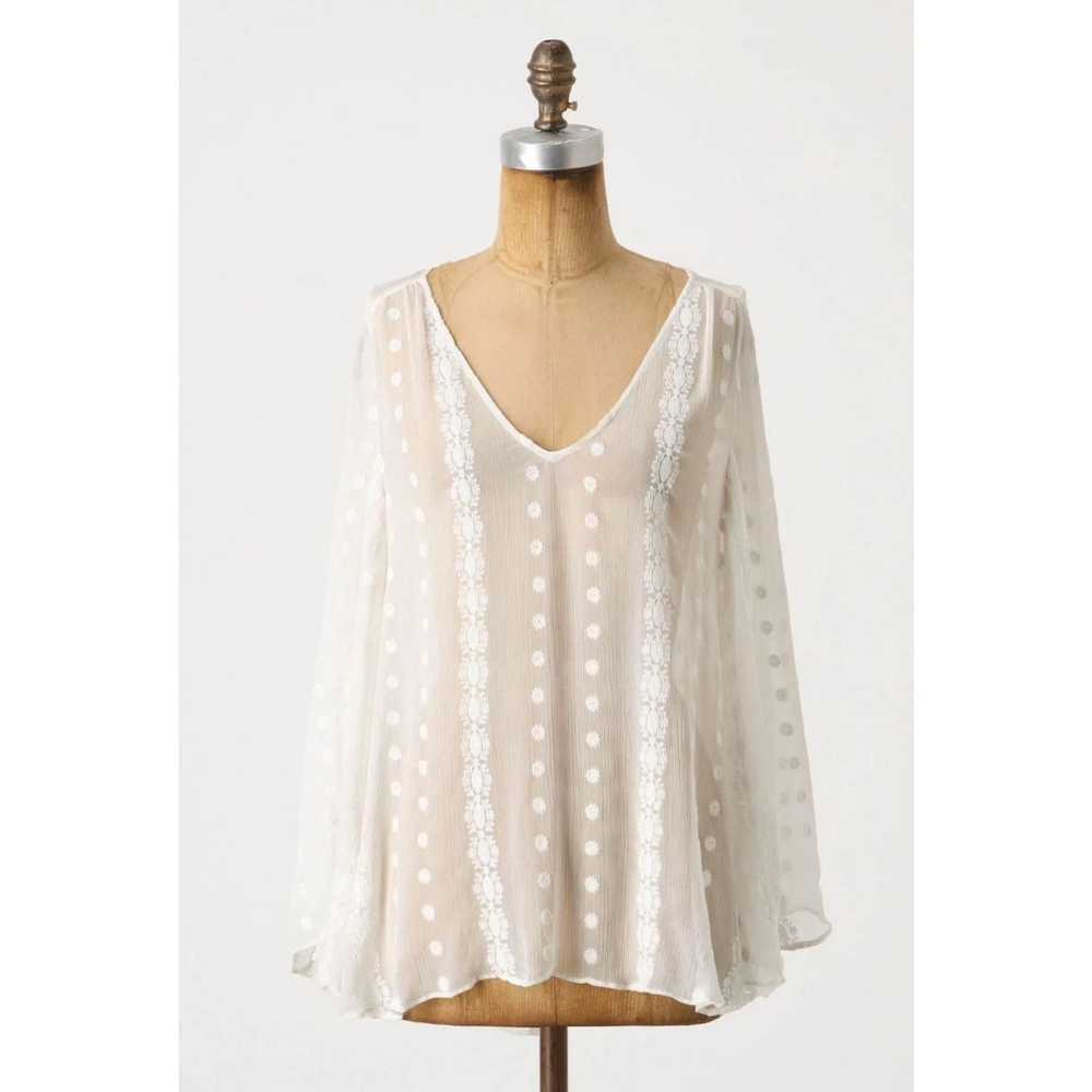 Anthropologie ANTHROPOLOGIE Cream Embroider Peasa… - image 11