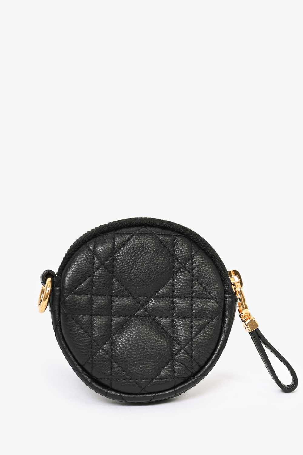 Christian Dior Black Microcannage Caro Coin Pouch - image 2