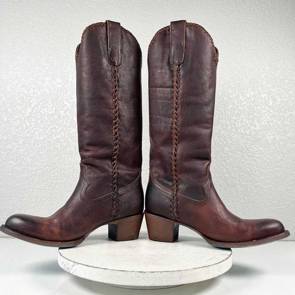 Lane PLAIN JANE PJ Cognac Brown Cowboy Boots Wome… - image 7