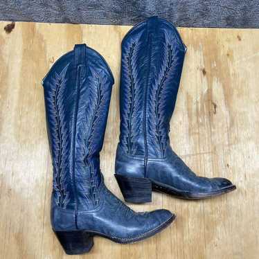 Vintage Larry Mahan Boots Women 5B 1982 Embroider… - image 1