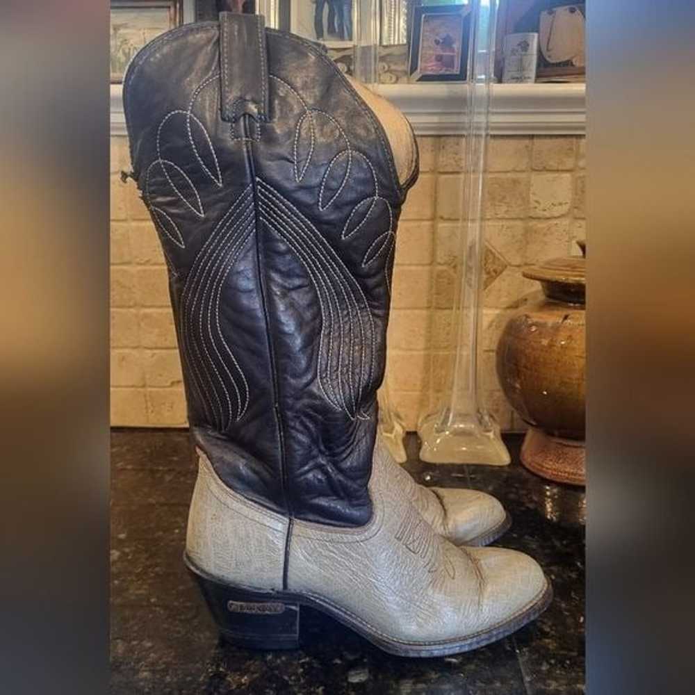 Woman's Vintage Laredo Western Boots Black w/ Gre… - image 2