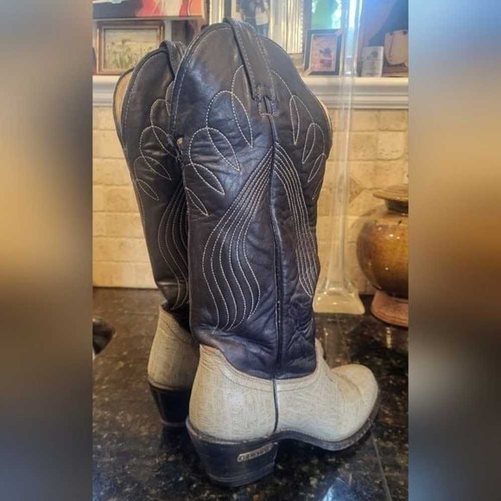 Woman's Vintage Laredo Western Boots Black w/ Gre… - image 3