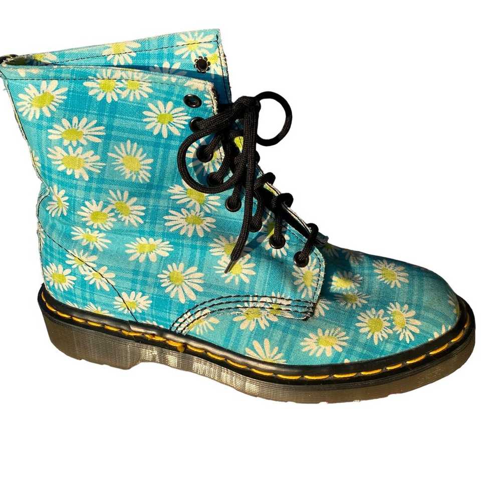 Vintage Dr. Martens Daisy Floral Boots Blue Yello… - image 6