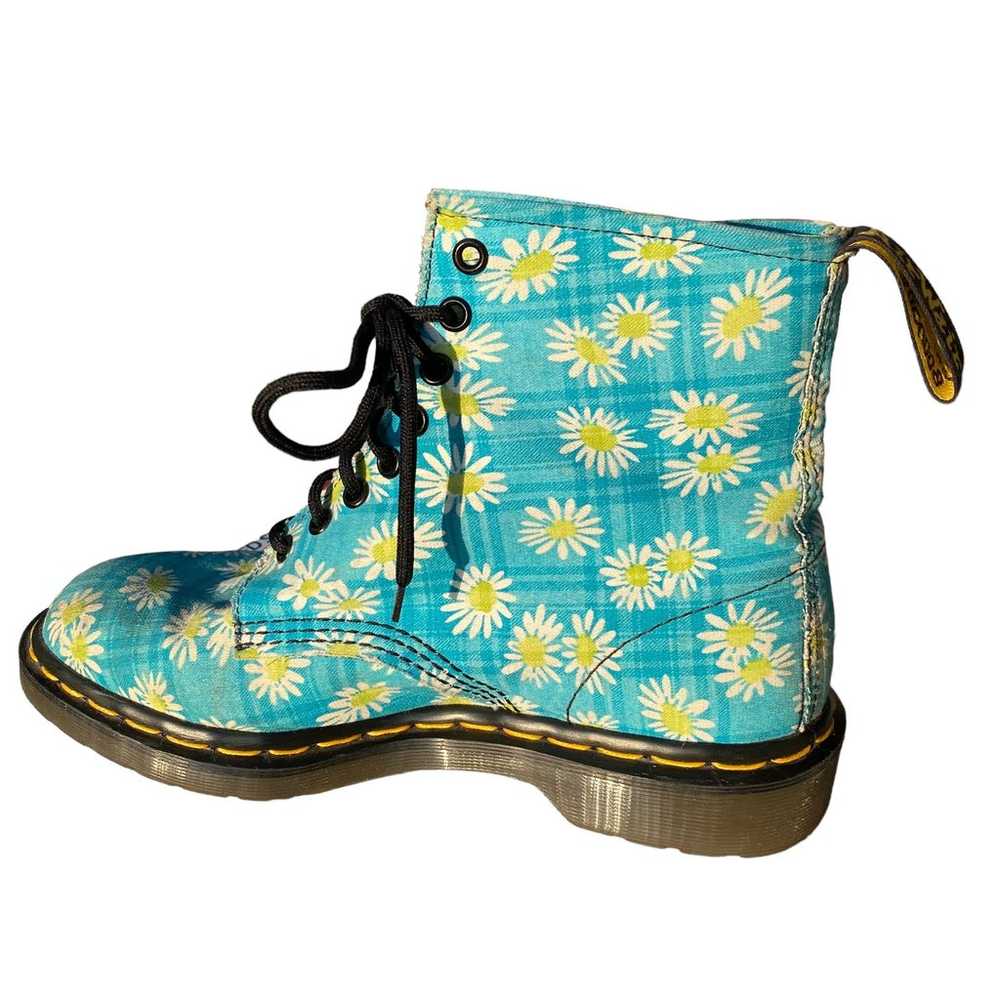 Vintage Dr. Martens Daisy Floral Boots Blue Yello… - image 7