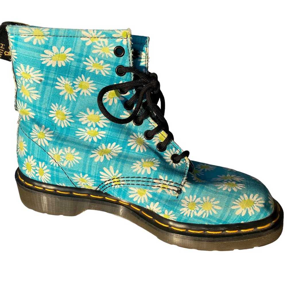 Vintage Dr. Martens Daisy Floral Boots Blue Yello… - image 8