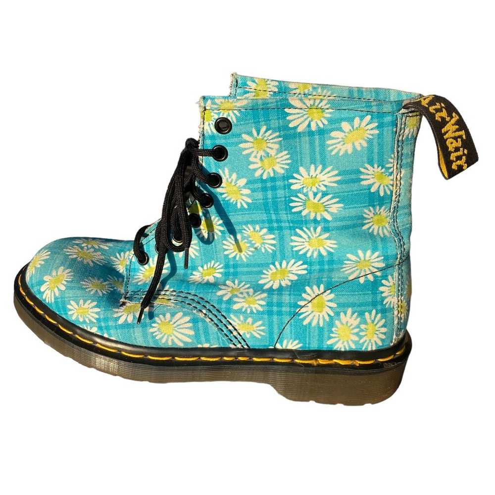 Vintage Dr. Martens Daisy Floral Boots Blue Yello… - image 9