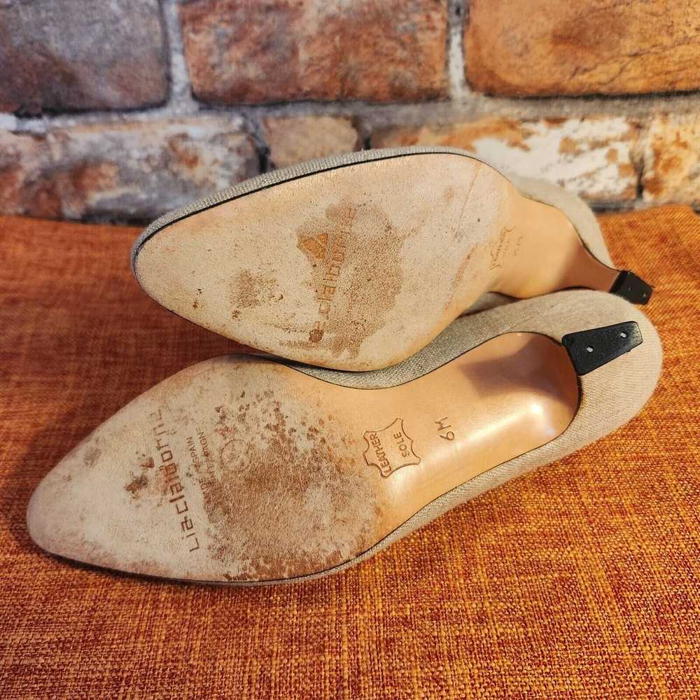 Lis Claiborne Woman Linen Shoes Size 6M Heel Pump… - image 5