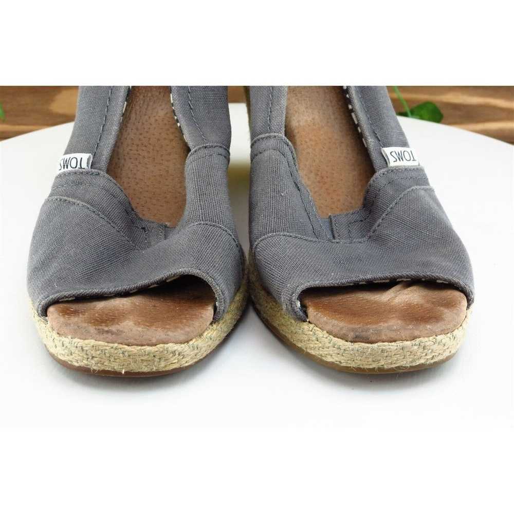 Toms Women Sz 8 M Gray Wedge Fabric Shoes - image 2