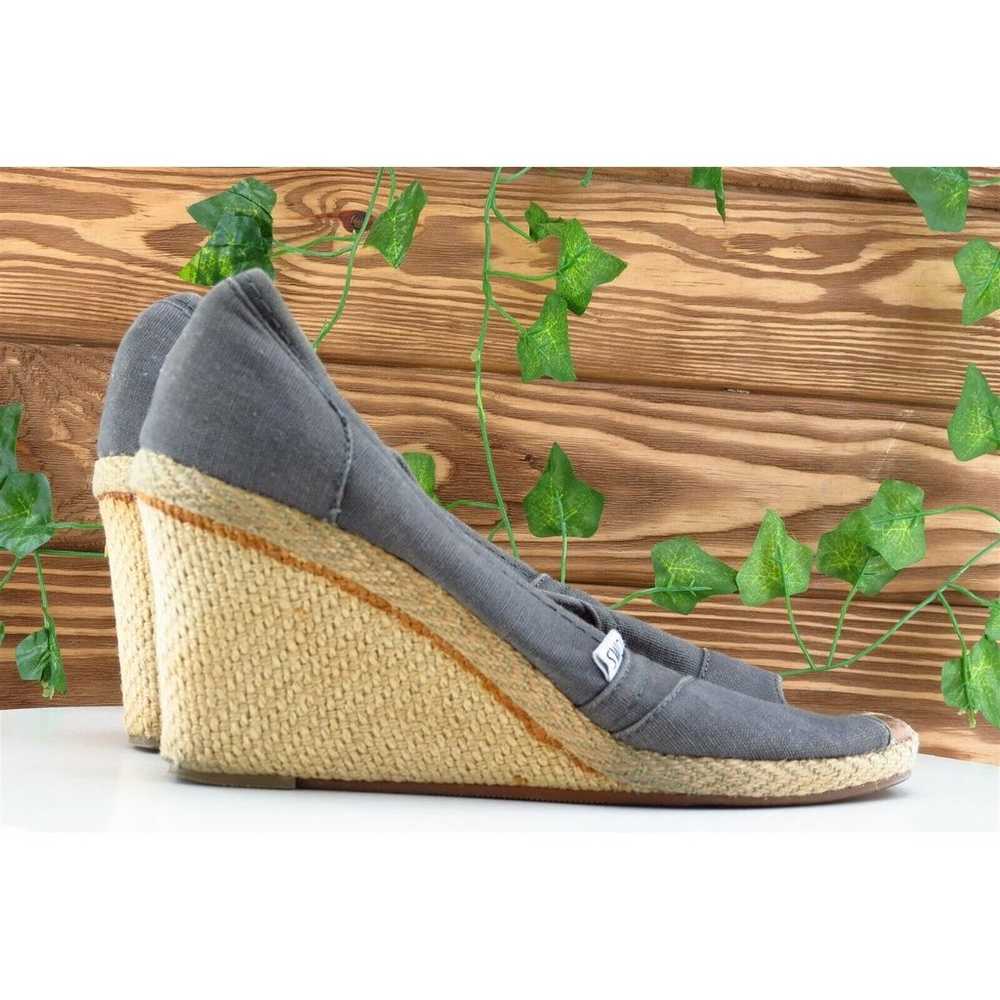 Toms Women Sz 8 M Gray Wedge Fabric Shoes - image 5