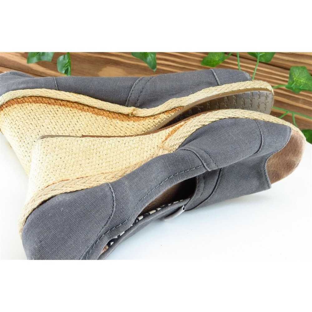 Toms Women Sz 8 M Gray Wedge Fabric Shoes - image 7