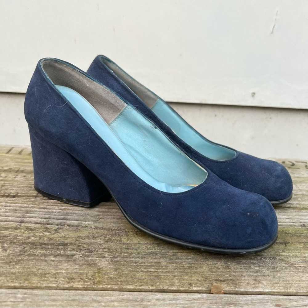 Vintage 60s Qualicraft navy blue suede velvet mod… - image 1