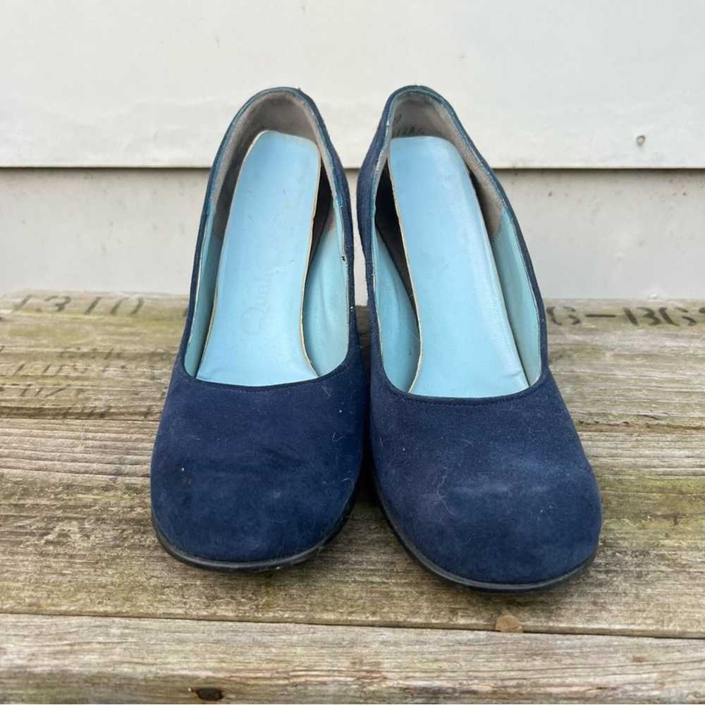 Vintage 60s Qualicraft navy blue suede velvet mod… - image 2