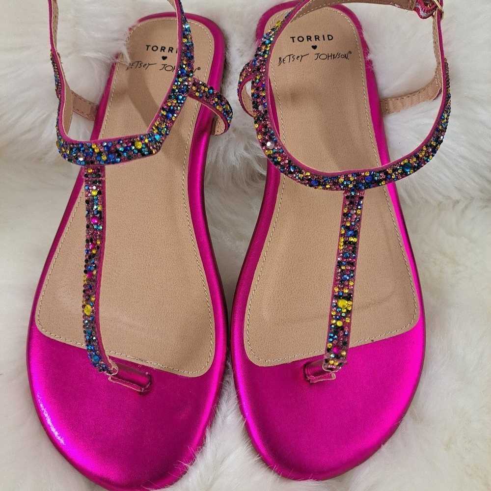 Sandals Johnson Magenta Rainbow T-Strap Sandal (W… - image 2