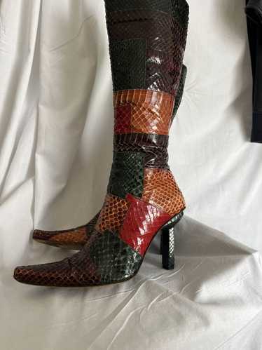 Vero Cuoio David Eden Snakeskin calf high boots