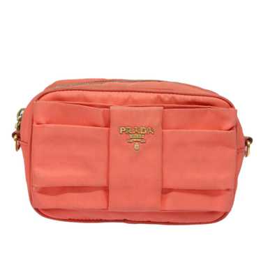 Prada Ribbon Orange Synthetic Shoulder Bag (Pre-Ow