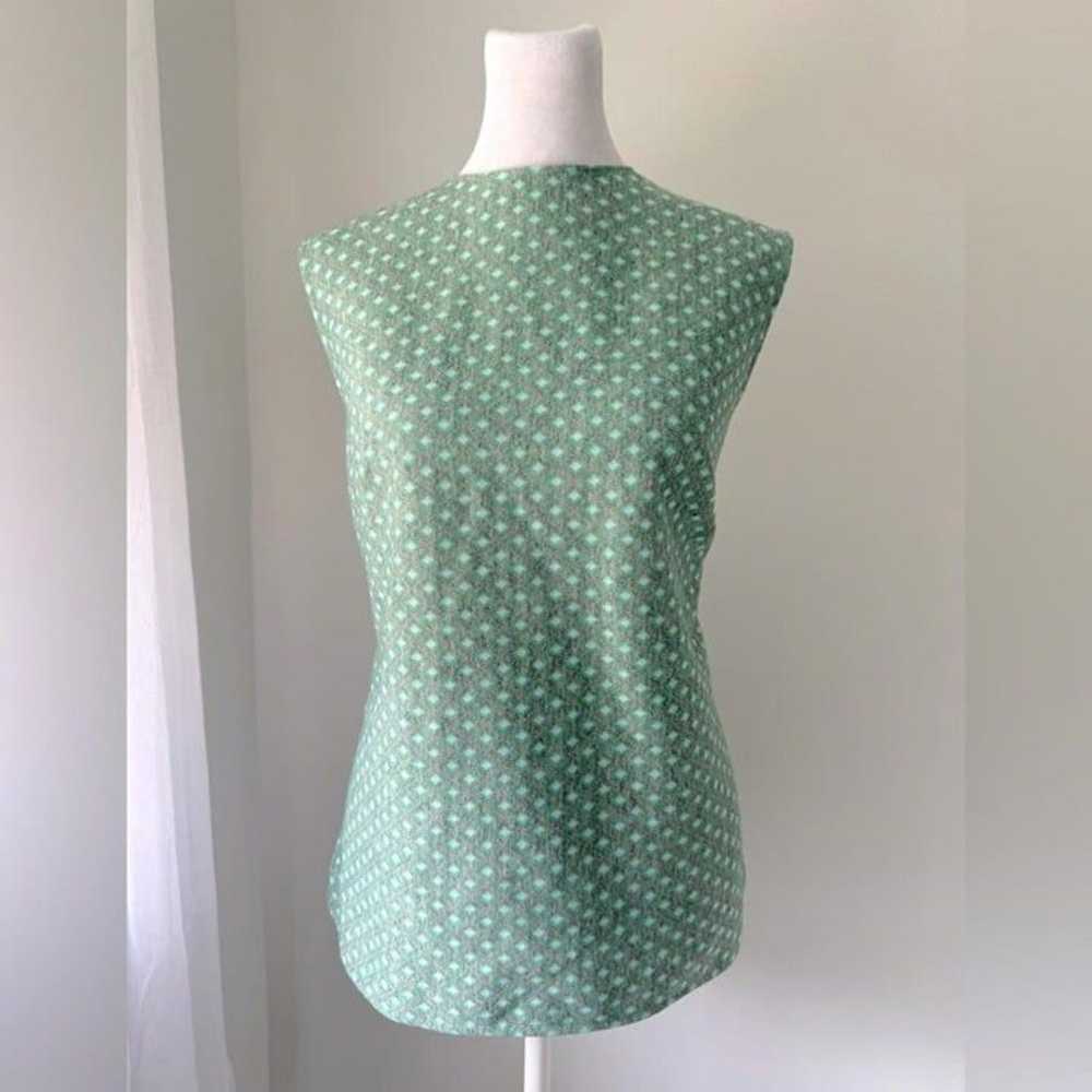 Vintage ‘60s Handmade Mint Green Sleeveless Blouse - image 2