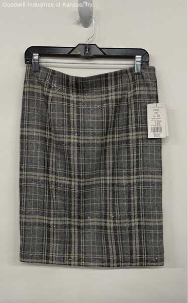 ETCETERA Gray Plaid Skirt - Size 4