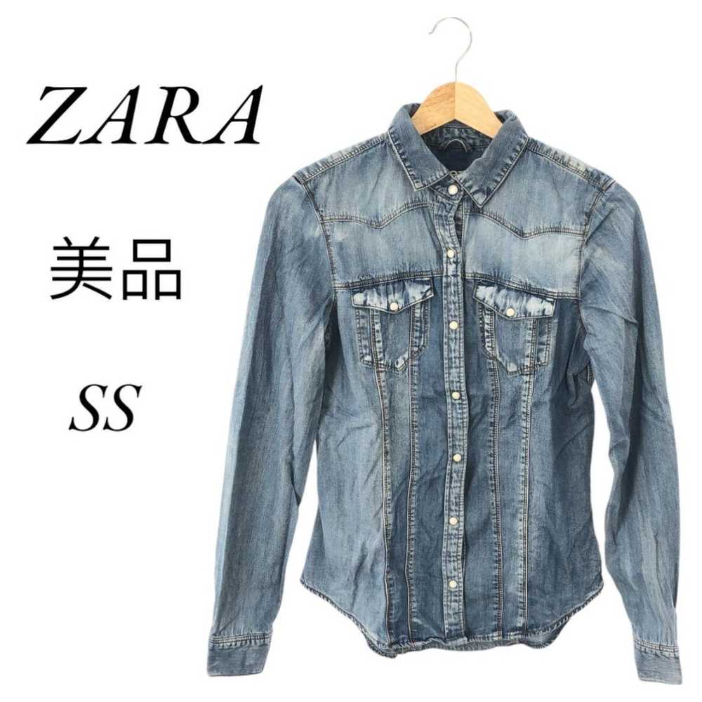 Zara Tops Shirt Denim Casual Stylish Long-Sleeve … - image 1