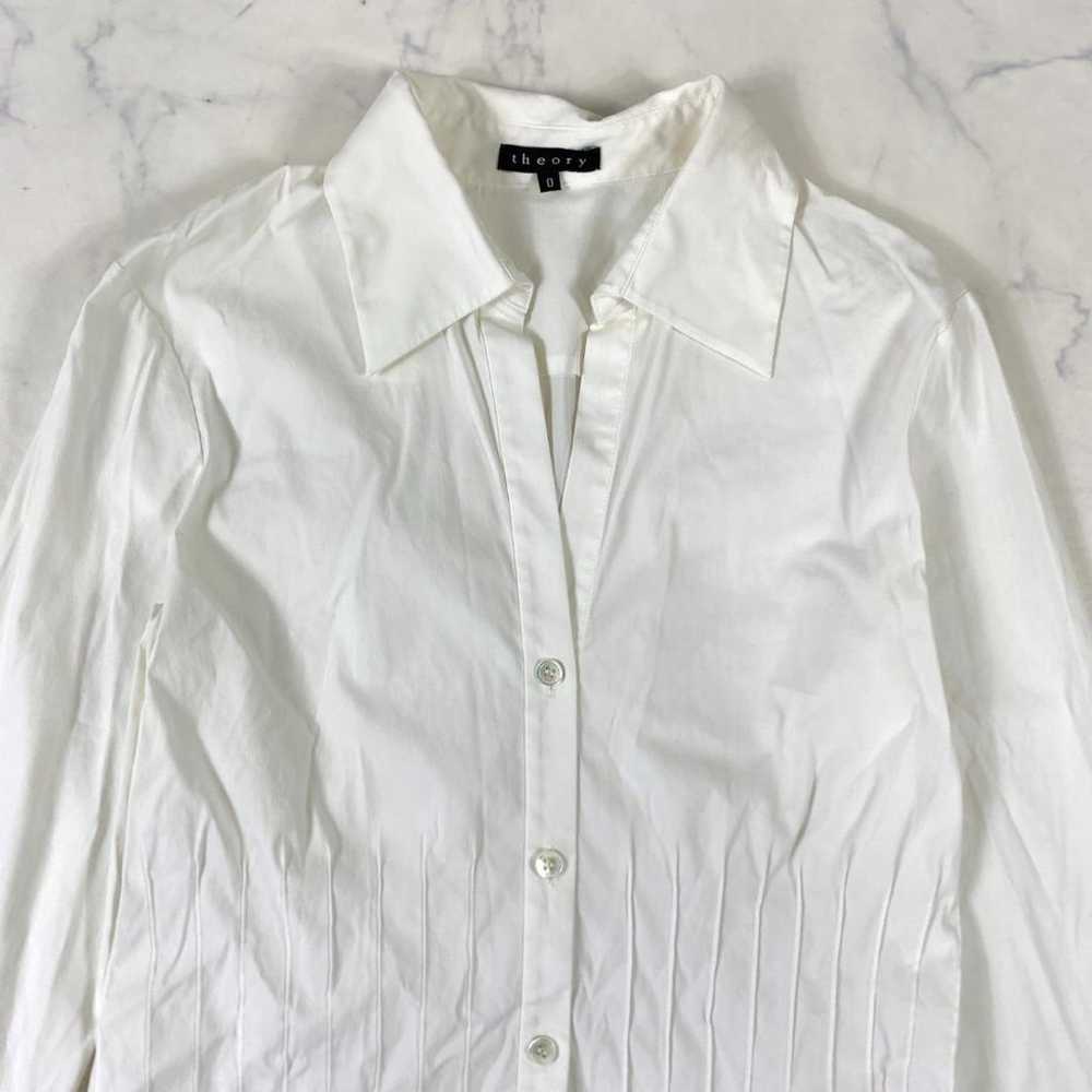 Theory Long-Sleeve Stretch Button Shirt Ivory 0 C… - image 2