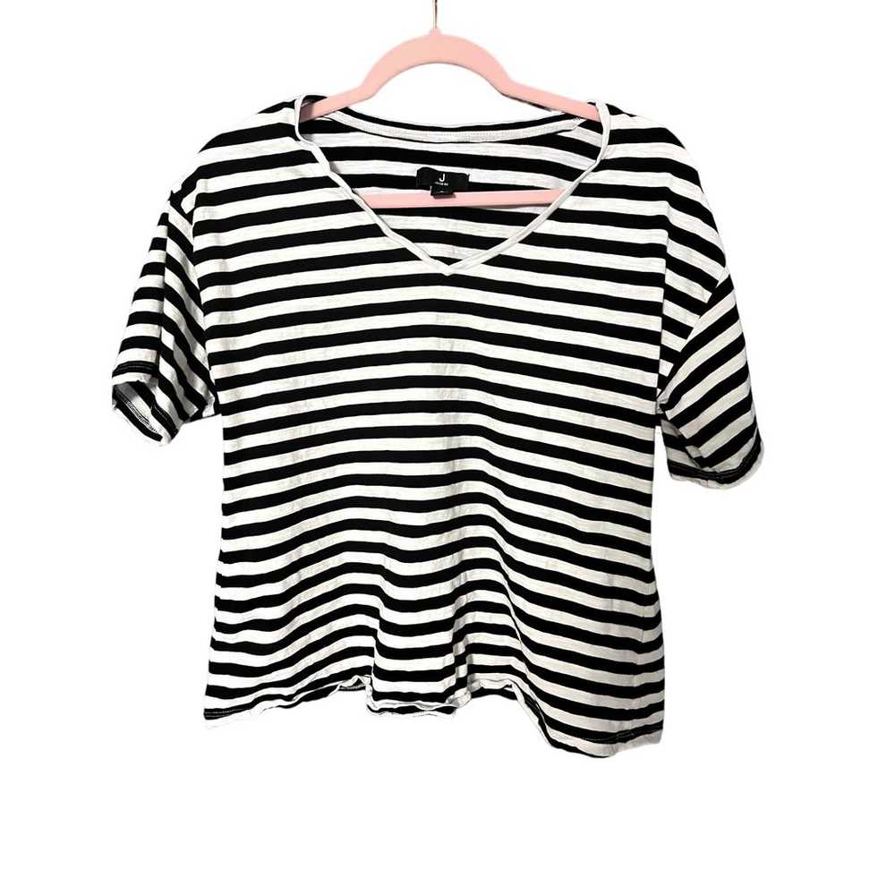 Jason Wu Black and White Striped T-shirt Size Sma… - image 1