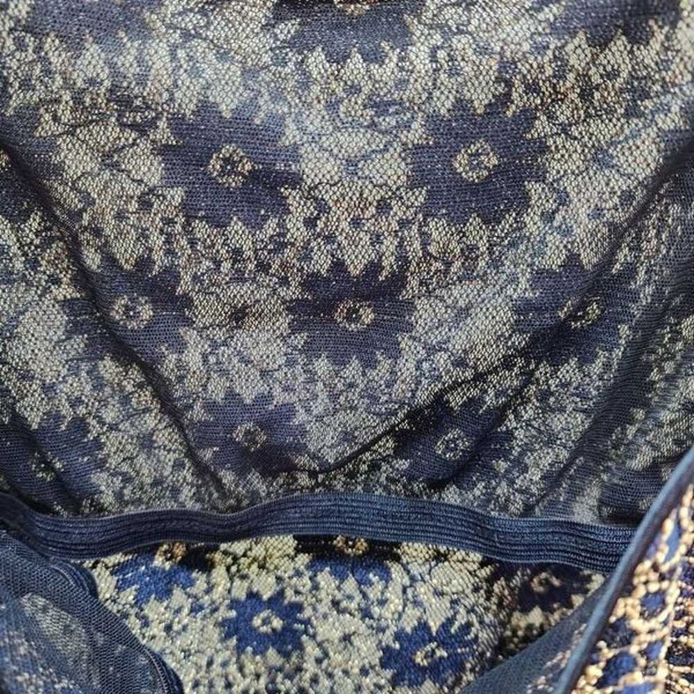 Jones New York Navy Blue and Gold Vintage Lace Ch… - image 9