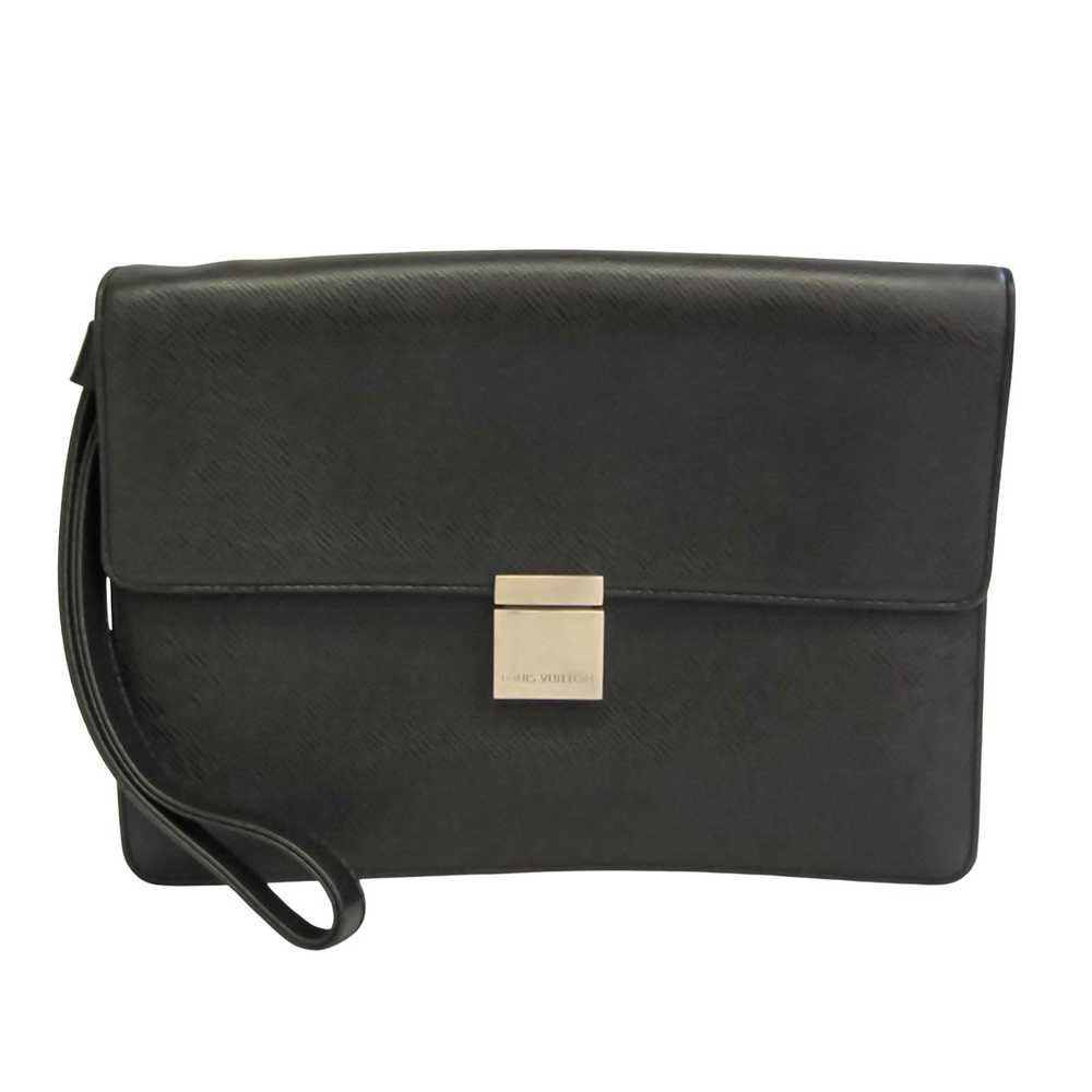 Louis Vuitton Selenga Black Leather Clutch Bag (P… - image 1