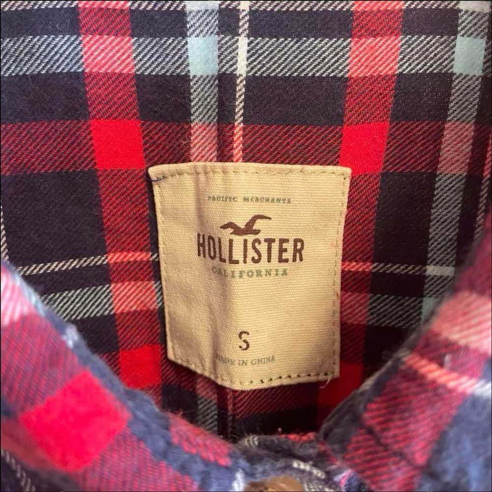 AE6910 HOLLISTER Long Sleeve Shirt Red Check Wome… - image 5