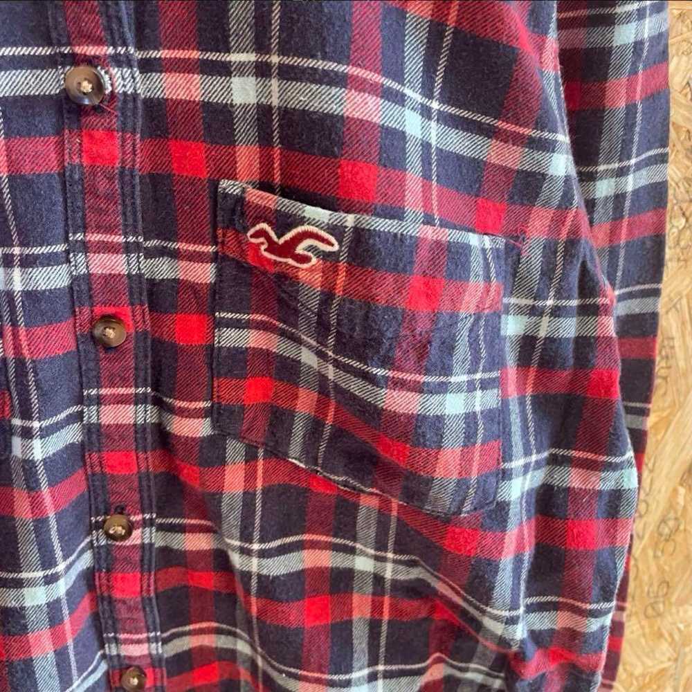 AE6910 HOLLISTER Long Sleeve Shirt Red Check Wome… - image 7