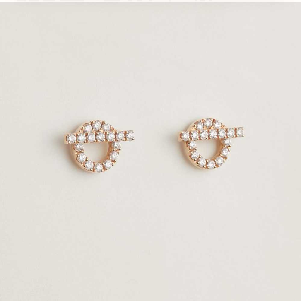 Hermès Finesse pink gold earrings - image 7