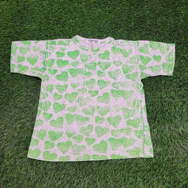 Other Vintage Heart Shirt Womens Large 20x23 Gree… - image 1