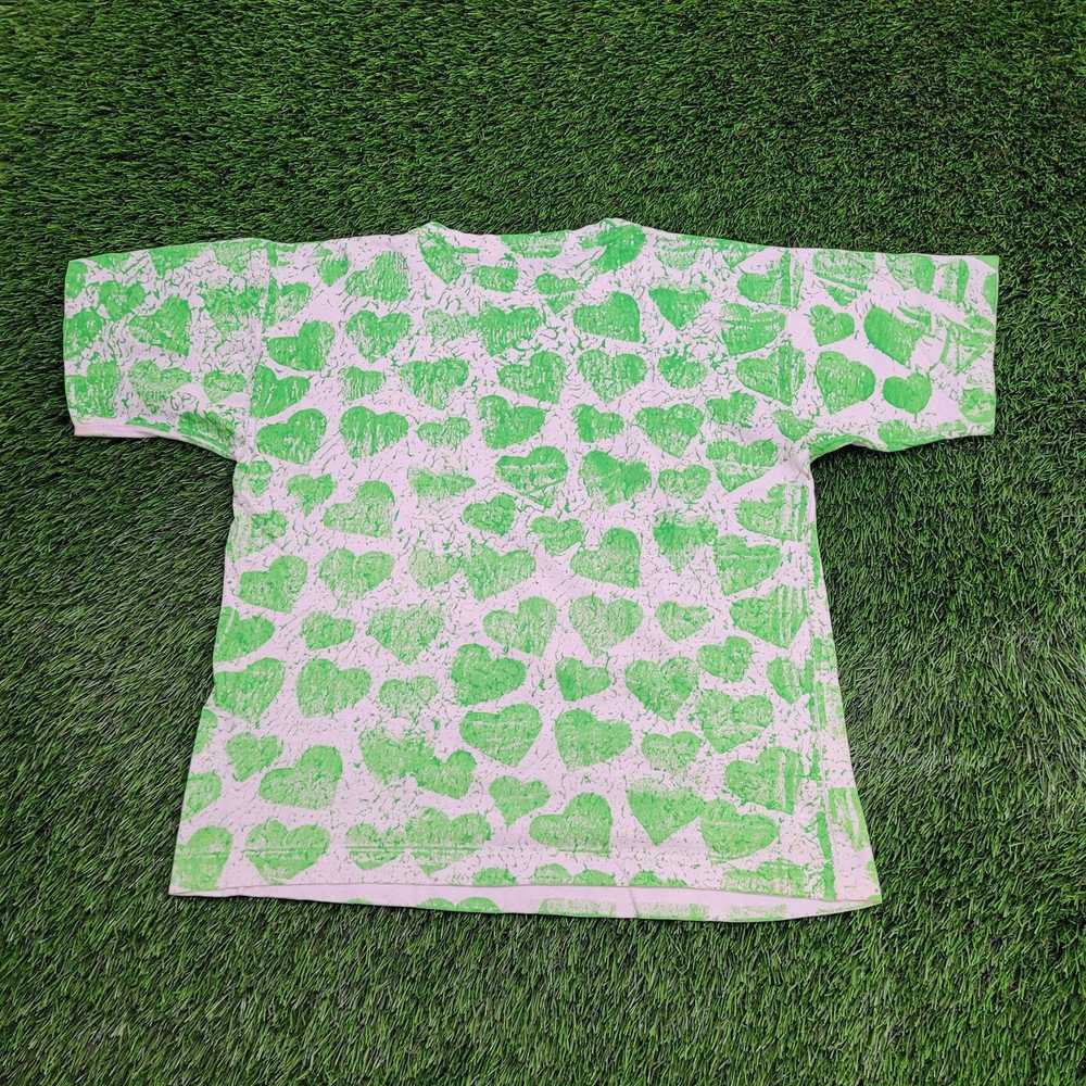 Other Vintage Heart Shirt Womens Large 20x23 Gree… - image 3