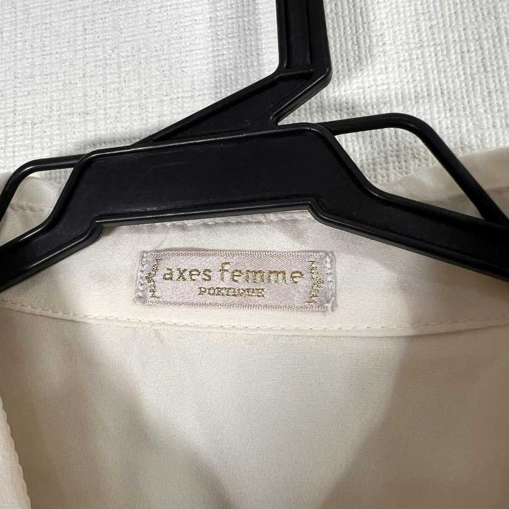 【axes femme】Ivory Embroidered Blouse Women's Size… - image 2