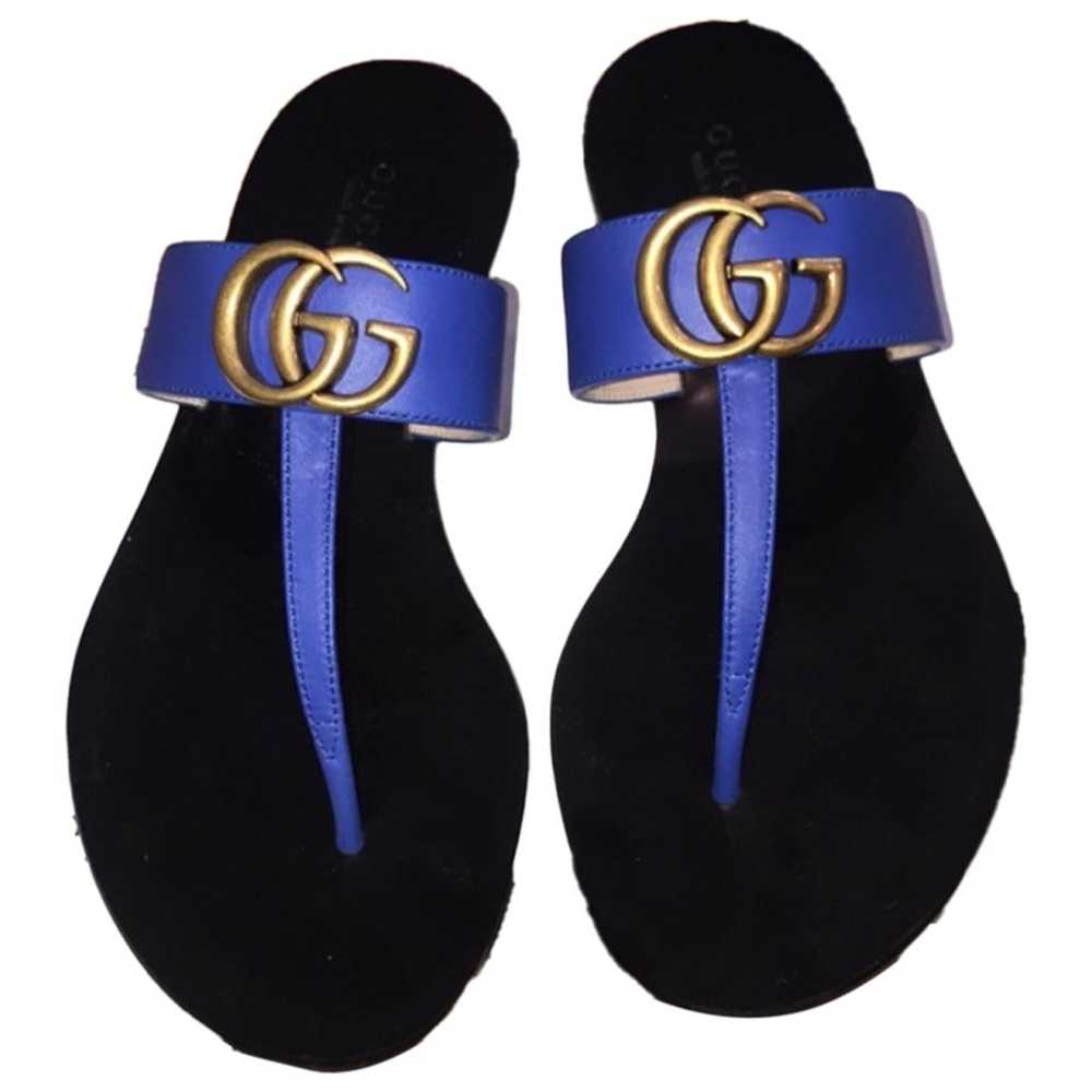 Gucci Double G leather sandal - image 1