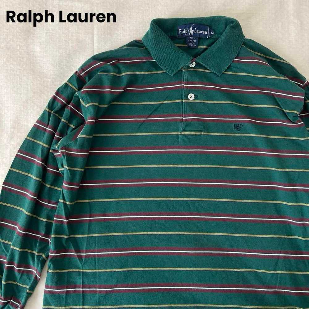 Ralph Lauren long-sleeve striped polo shirt. - image 1