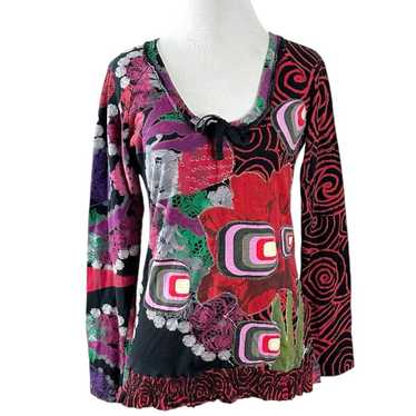 Vintage Y2K Desigual Scoop Cinch Neck Top Medium … - image 1